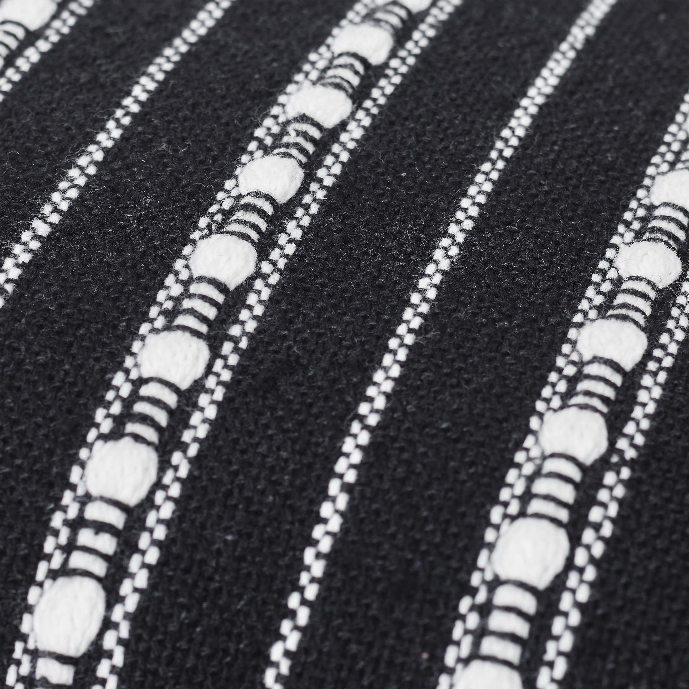 (2 pack) Mainstays 18" x 18" Black Stripe Cord Cotton Rich Decorative Pillow
