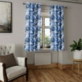 thumbnail image 2 of Ambesonne Floral Grommet Curtain, Retro Cold Tones Peony Print, 50"x84", Azure Blue and Dark Grey, 2 of 5