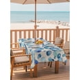 thumbnail image 2 of Outdoor Tablecloth with Umbrella Hole for Patio/Picnic/Party/Camping, Blue Bubble Waterproof Table Cloth Rectangle Table Cover Washable, Watercolor Ocean Bubble Summer Beige (52"x 70"), 2 of 8