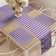 thumbnail image 2 of Ambesonne Ethnic Table Runner & Placemats, Purple Tone Geometric Grid, Placemat 4 pcs + Runner 12"x72", Dark Purple Mauve, 2 of 2