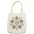 thumbnail image 1 of Saying Tote Bag, Inspirational Hand Lettered Words Calligraphic Phrase in a Frame with Balloons, Cloth Linen Reusable Bag for Shopping Books Beach and More, 16.5" X 14", Cream, by Ambesonne, 1 of 2