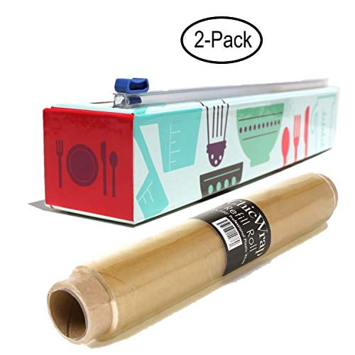 ChicWrap 2Pack with Refillable Plastic Wrap Dispenser and Extra