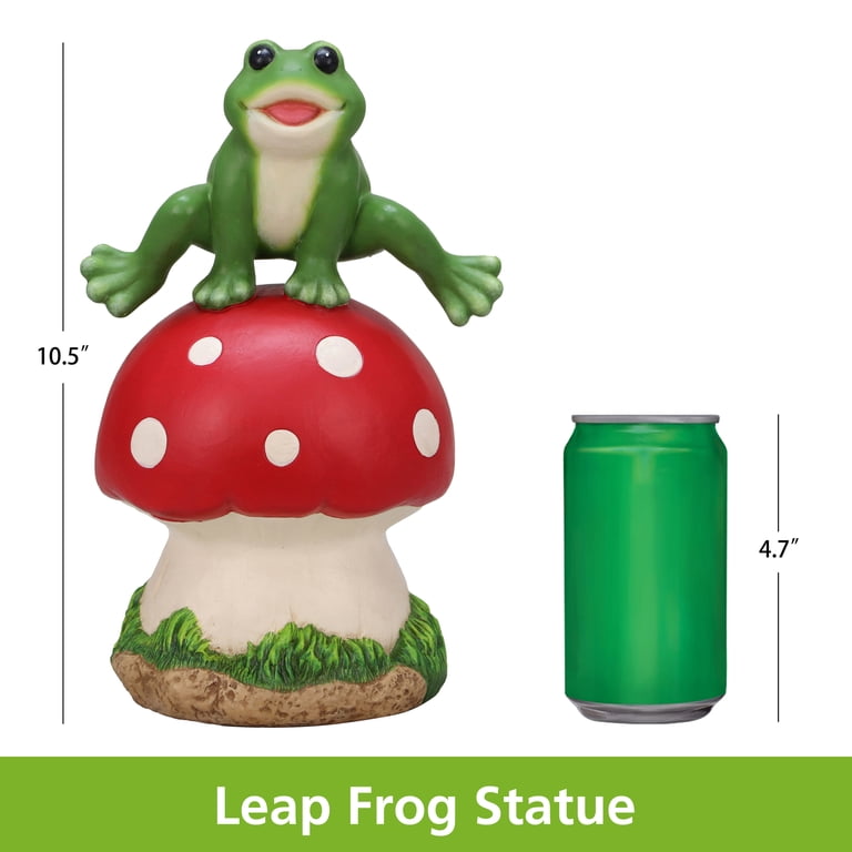 MS Outdoor Leaping Frog Statue, 6.63 in L x 5 in W x 10.5 in H