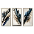 thumbnail image 2 of Designart "Hyperrealistic Peony Blossoms I" Floral Peony Framed Wall Art Set Of 3 - White Peonies Frame Canvas Set For Living Room Decor, 2 of 6