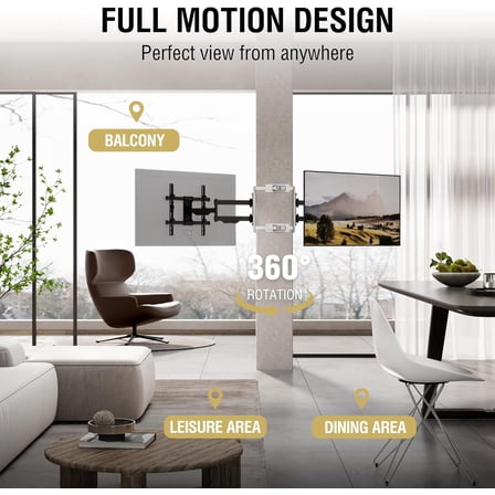 CLMTVA1144 Full Motion Small Pillar TV Mount