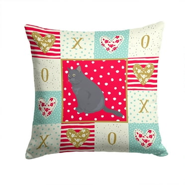 British Shorthair Cat Love Fabric Decorative Pillow
