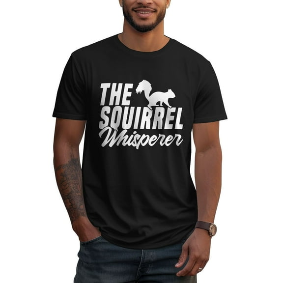The Squirrel Whisperer Mens 100% Cotton Short Sleeve T-Shirt 180g Round Neck Casual Fashion T-Shirt