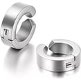 thumbnail image 3 of 316L Surgical Steel Clip On Men Women Hypoallergenic Non-piercing Hoop Earrings, 3 of 22