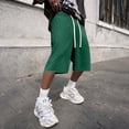 thumbnail image 5 of Resicozy Baggy Sweat Shorts for Men Casual Cotton Under Knee Length Loose Shorts with Pockets Y2K Style Basketball Dark Green L, 5 of 6