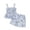 Blue, variant on Baby Girl Summer Short Set Baby Girl Summer Outfit Floral Print Ruffle Smocked Top & Shorts 2-Piece Soft Clothing Set