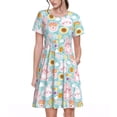 thumbnail image 1 of Disketp Love You Rabbit para Vestido de Manga Corta para Mujeres, Vestidos de Verano para Mujeres, Casual y Holgado para la Playa, 1 of 6