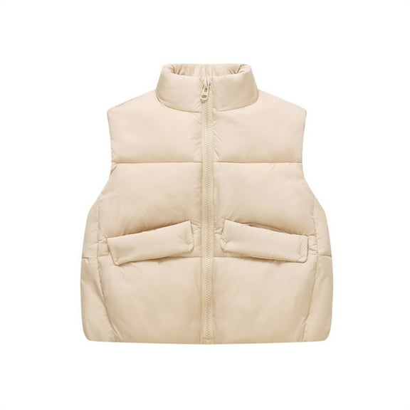 Girls Puffy Vest Sleeveless Jacket Lightweight Outerwear Vests Kids Winter Vest Girls Clothing Size . 7-8Years