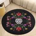 thumbnail image 6 of Sugar Skull Round Carpet Circle Rug Outdoor Patio Area Rug Washable Large Area Rugs Hallway Room Decor Fitness Mats, 6 of 8