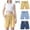 Yellow, variant on CYRBOKO Casual Shorts for Boys, Elastic Waist 3 Pieces Running Drawstring Summer Shorts Beige Size 7-8T