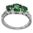 thumbnail image 2 of Three Stone 1.81 Ctw Chrome Diopside 925 Sterling Silver Women Wedding Ring, 2 of 8