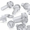 thumbnail image 2 of 60x Transparent Clear Plastic Acrylic Thumbscrews, slotted+knurled M8 x 25mm, (5/16 x 1 in), nuts, bolts, washers, 2 of 11