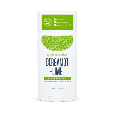Schmidt's Bergamot + Lime Natural Deodorant Stick, 2.65 (Best Natural Deodorant For Excessive Sweating)