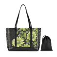 thumbnail image 7 of FORMRS Canvas Laptop Tote Bag for Women with 15.6" Computer Compartments Shoulder Handbag, Green Flowers, 7 of 7