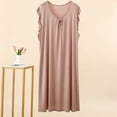 thumbnail image 4 of Pounoo Womens Modal Nightgowns Sleeveless Ruffle Trim Solid Sleep Dresses Casual Loose Lightweight Soft Comfy Sleepwear Gift, 4 of 5