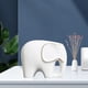 thumbnail image 3 of Estatua de elefante de cerámica hecha a mano, decoración, escultura, figurita, arte artesanal, animal Blanco L, 3 of 9