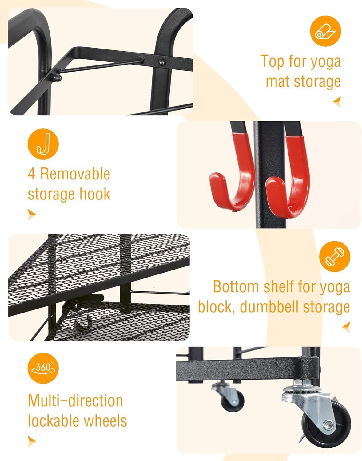 Weight Rack for Dumbbells,  Gym Storage for Dumbbells Yoga Mat Kettlebells, Yoga Mat Storage Rack for Garage,  Gym