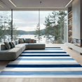 thumbnail image 2 of ODIKA 8'x10' Ultra-Soft Area Rug, Striped Horizontal Band Even Spacing Scandinavian Stripes None Washable, Bare feet friendly, Silk-Touch for Bedroom, Under Sectional, 2 of 7
