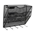 thumbnail image 1 of Rongfmy Wall Mount File Document Organizer, File Holder for Sorting Literature Catalogs, Mesh Metal Space Saving Magazines Letter Rack Black, 1 of 9