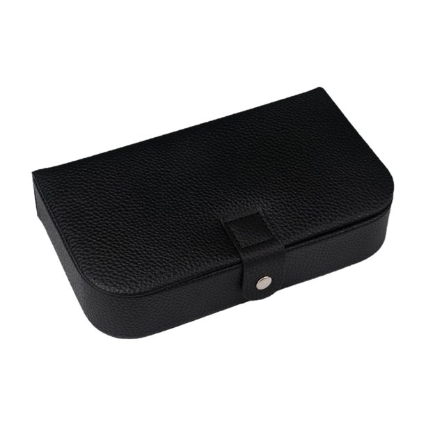 Jewelry Box Organizador de joyería Estuche de almacenamiento Contenedor de joyería Viaje PU Cuero Negro