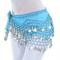 thumbnail image 2 of Women's Belly Dance Scarf Skirts Hand Sewn Hip Scarf with Coins for Bellydance Yoga, 2 of 5