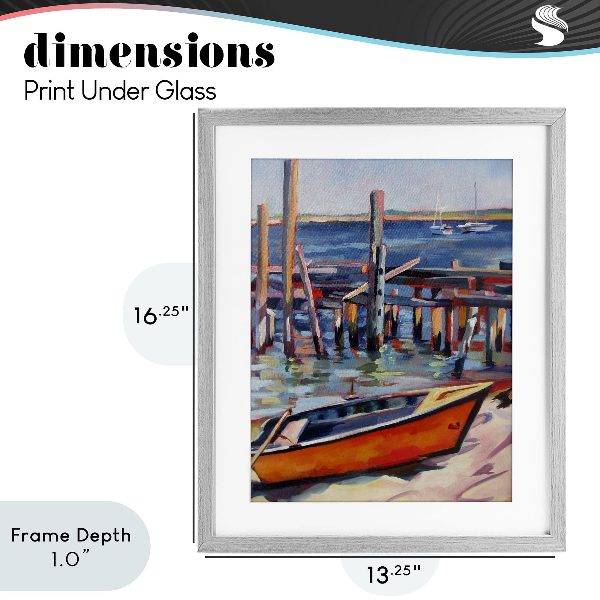Stupell Industries Provincetown Harbor Boat Gray Framed Print Under Glass, design by Maxine Shore