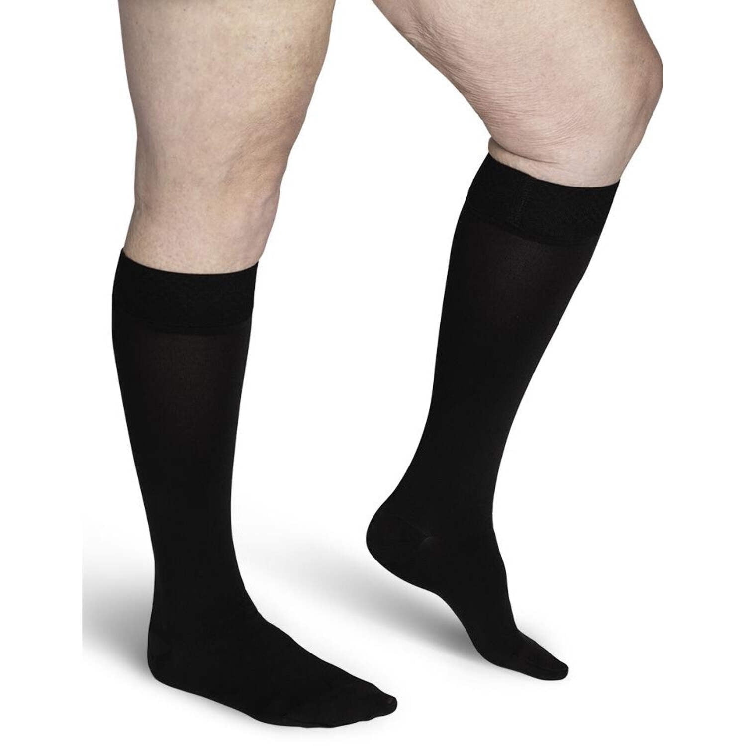 Sigvaris Specialty 554 Secure Women's 40-50 Closed Toe Knee High Compression Stockings w/Silicone Band Beige M1 Short