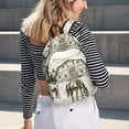 thumbnail image 6 of Naloa Horses Grazing On Meadow Canvas Backpack for Men Women Rucksack Casual Travel Daypack College Tote Satchel Bookbag for Teens-Medium, 6 of 7