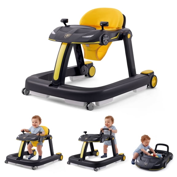 HARPPA Baby Walker for Babies 6-18 Months, Foldable Activity Push Walker, Black