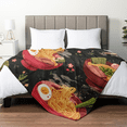 thumbnail image 4 of Cozy Ramen Bowl Soup Flannel Throw Blanket - Culinary Art Bedspread, Soft Bedding, Ramen Lovers, Multicolored Ramen Pattern., 4 of 8