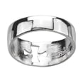 thumbnail image 2 of Sterling Silver Pierced Cross "Faith" Ring, Size 6, 2 of 6