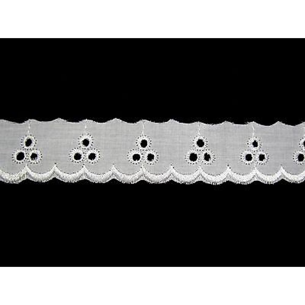 Lily 1" White Cotton Embroidery Eyelet Lace Trim Wholesale Lot Sewing