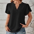 thumbnail image 5 of ZyeKqe Dressy Casual Tops for Women Petal Sleeve Shirts Casual V Neck T Shirts Dotted Business Work Office Blouses, 5 of 6