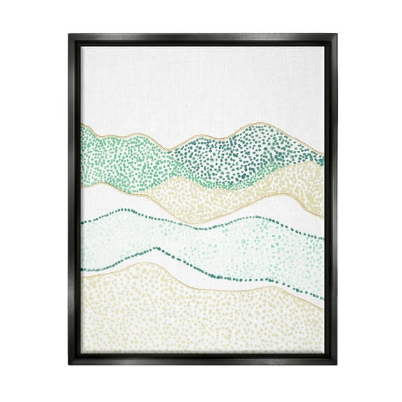 Stupell Industries Abstract Green Mountains Landscape Abstract Painting Black Floater Framed Art Print Wall Art