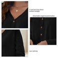 thumbnail image 2 of Top De Mujer, Cárdigan De Punto Para Mujer Con Cuello En V Para Niñas Para Principios De Otoño ANGGREK Negro M, 2 of 6