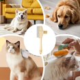 thumbnail image 2 of Flea comb for cats, reusable lint roller, selfcleaning with release button Yellow, 2 of 5