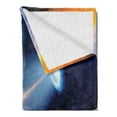 thumbnail image 2 of Outer Space Soft Flannel Fleece Throw Blanket, Vibrant UFO on Earth Secret Experiment Climate Change Terrestrial Fiction, Cozy Plush for Indoor and Outdoor Use, 50" x 60", Blue Orange, by Ambesonne, 2 of 5