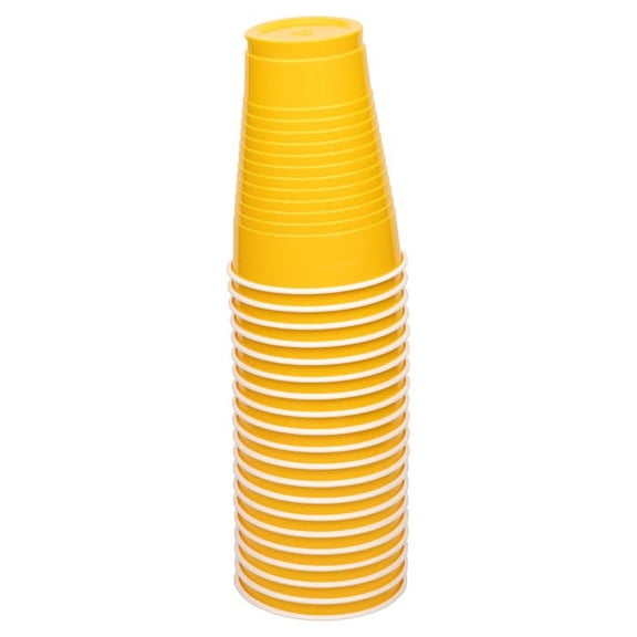 JAM Paper Plastic Cups, 12 oz, Yellow, 20/Pack