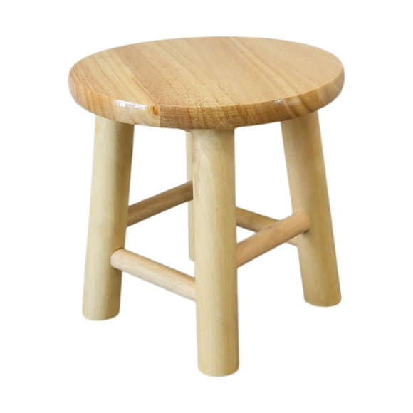 Birdeem Solid Wood Stool, Small Round Stool for Extra Seating, Compact Stool for Living Room Bedroom Entryway, 9.8 Inch