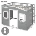 thumbnail image 7 of Triple Tree House Kids/Teens Plywood Built-in Ladder and Underbed Storage Loft Bed Gray/White, 7 of 7
