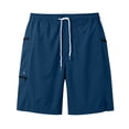thumbnail image 5 of DDAPJ pyju Quick Dry Workout Shorts for Men Drawstring Elastic Waist Athletic Gym Shorts Lightweight Running Shorts with Zipper Pockets Dark Blue M, 5 of 7