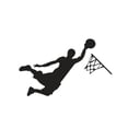 thumbnail image 1 of Matsuzay Adhesivo de pared jugador de baloncesto Dribbling papel pintado cómodo moderno accesorio para el hogar puerta decoración arte Decoración del hogar, 1 of 6