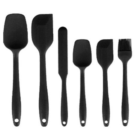 

Silicone Utensils Silicone Cooking Set Including Brush Spoon Spatula Non-Stick and Heat Resistant Silicone Spatula for Cooking & Baking Fit Dishwasher Black