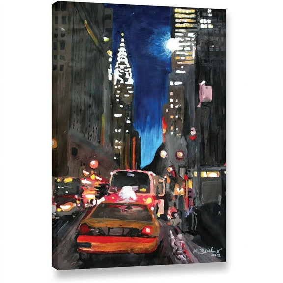 Martina Bleichner "New York Chrysler Building Street Scene" Gallery Wrapped Canvas