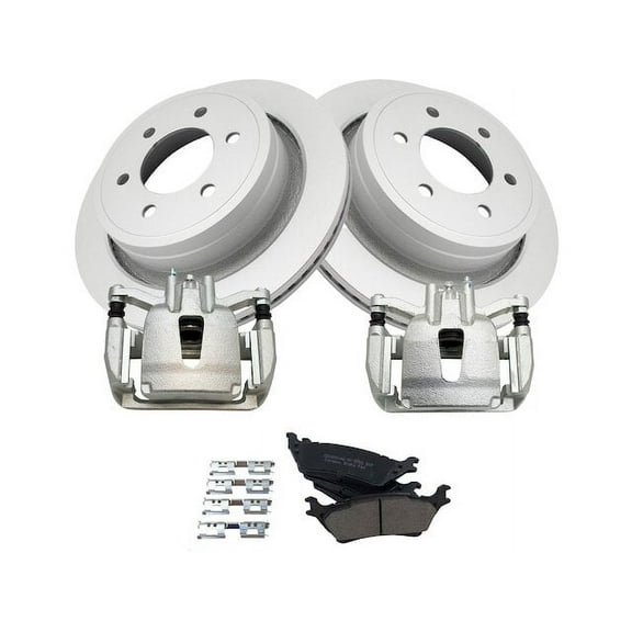 Rear Brake Pad Rotor and Caliper Set - Compatible with 2012 - 2016 Ford F-150 2013 2014 2015