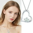 thumbnail image 2 of KOYPTL Valentine's Day Gift for Girlfriend Wife, 925 Silvery Heart Birthstone Necklace for Womens Women's jewelry Pendant Necklaces Gifts, Mother's Day Gift for Mother, Birthday Present for Daughter, 2 of 7
